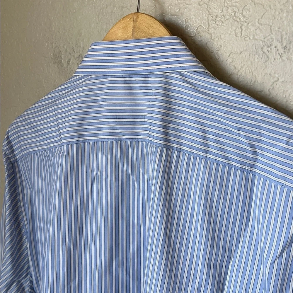 Gucci blue & white yellow pinstripe button down cotton dress shirt